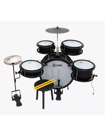 BATERIA LUEN INFANTIL POP MAX PRETO FOSCO 44011PTF