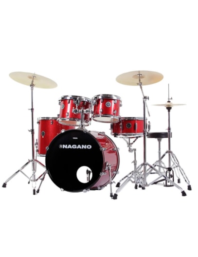 BATERIA NAGANO GARAGE FUSION 20 VERMELHO SPARKLE