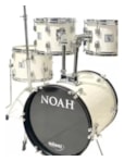 Bateria Noah Compacta White Cloud Juvenil Completa Bumbo 16