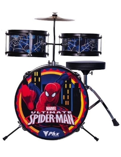 BATERIA PHOENIX INFANTIL MARVEL SPIDER 3PECAS 14 AZUL BIM-S1