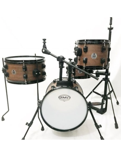 BATERIA RMV COMPACT COMPASS CLUBE CASTANHO TOM 10" SURDO 14" CX 10" BUMBO 16" PBCP 18402