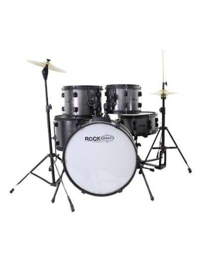 BATERIA RMV ROCK 2TOM 10 12 14 CX14 BUMBO 20 PRETA PBRP20972