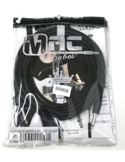 CABO MAC CABOS GUITARRA KING LINE STOP 3M 0,75MM KL03PS