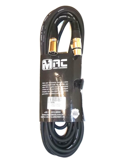 CABO MAC CABOS P/MICROFONE BALANCEADO 30FT/9.15M XLR+XLR BORRACHA MC30XB