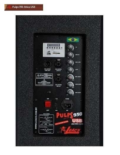 CAIXA ATIVA LEACS FRONTAL PULPS950 USB PLUS DUPLA 2X15 500WRMS
