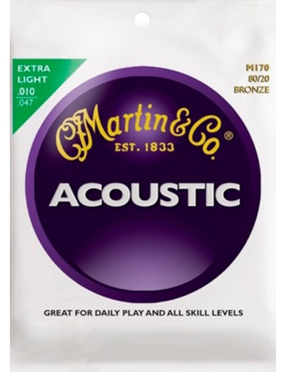 ENCORDOAMENTO MARTIN VIOLÃO AÇO 010 EXTRA LIGHT M170