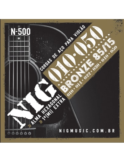 ENCORDOAMENTO NIG VIOLÃO AÇO 010 BRONZE N500