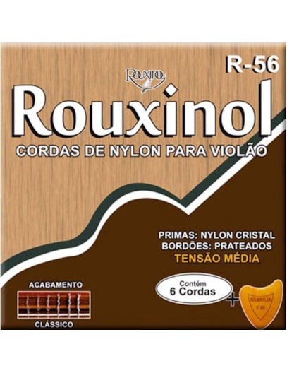 ENCORDOAMENTO ROUXINOL NYLON CRSITAL PRATEADA TENSÃO MEDIA R56