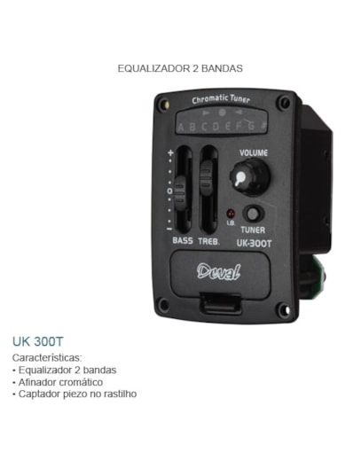 EQUALIZADOR DEVAL VIOLÃO C/AFINADOR OMEGA 2B GKRO2A UK300T