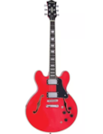 Guitarra elétrica Strinberg SHS300 hollow body de tília red com diapasão de madeira técnica