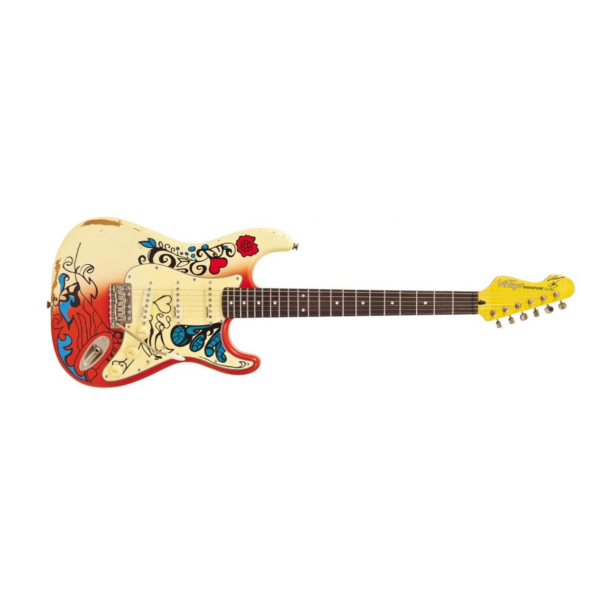 GUITARRA VINTAGE STRATO SUMMER LOVE V6 MRHDX USA - Innova Music