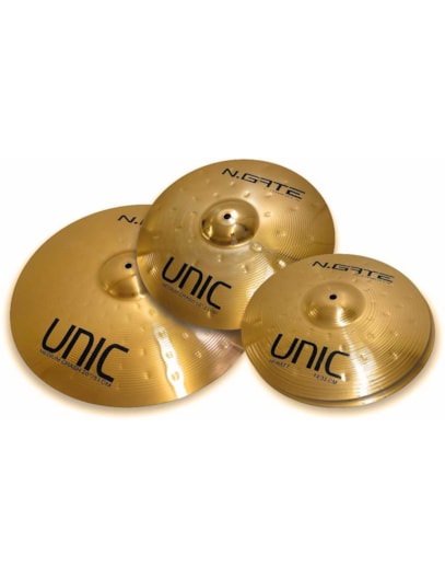 KIT DE PRATOS NGATE 14" 16" 20" UNIC N1 BRONZE C/BAG