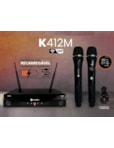 Microfone Sem Fio Kadosh K-412M UHF Duplo Bastão