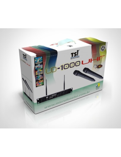 MICROFONE TSI SEM FIO DUPLO UHF UD1000