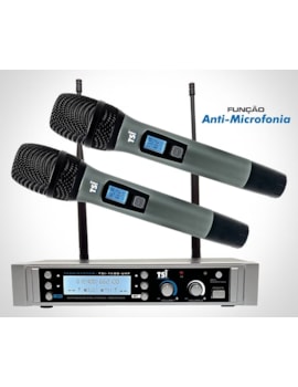 MICROFONE TSI SEM FIO DUPLO UHF UD1500R