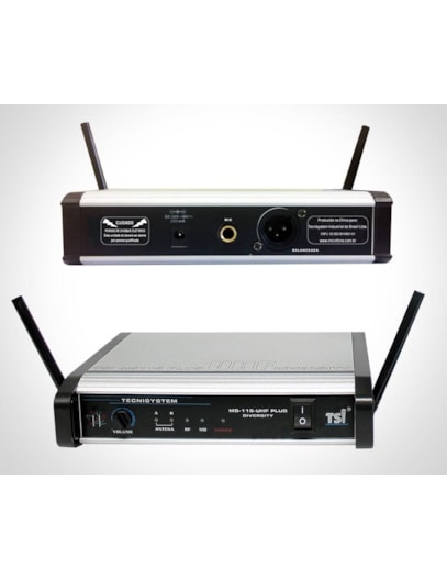 MICROFONE TSI SEM FIO UHF DIVERSITY MS115PLUS