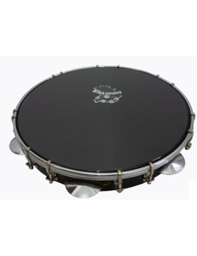 PANDEIRO BRASPAN 12" PELE PRETA TARRAXA CROMADA FORMICA AZUL 153-C