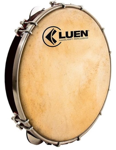 PANDEIRO LUEN 10 TARRAXA DUPLA PELE CABRA FORMICA PRETO 40051PT