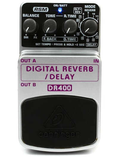 PEDAL DE EFEITO BEHRINGER GUITARRA DIGITAL REVERB DELAY DR400 2410