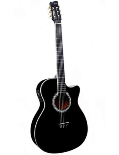 VIOLÃO DI GIORGIO ELETRICO ATIVO NYLON WINGS BLACK PRETO WB