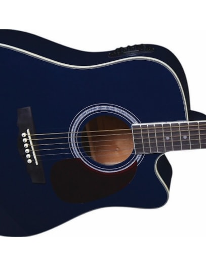 VIOLÃO DI GIORGIO FOLK GENESIS ATIVO ACO C/AFINADOR AZUL GEBL