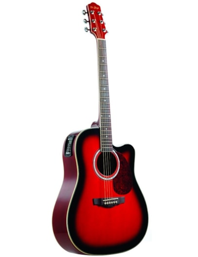 VIOLÃO DI GIORGIO FOLK GENESIS ATIVO ACO C/AFINADOR VERMELHO GESB