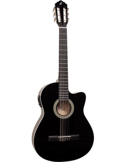 VIOLÃO GIANNINI FLAT ELETROACUSTICO NYLON NF14 CEQ BK PRETO 21869