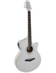 VIOLÃO PHOENIX J.WHITE CUTWAY ELETRICO ATIVO AÇO BRANCO WESTERN AH40EQWH