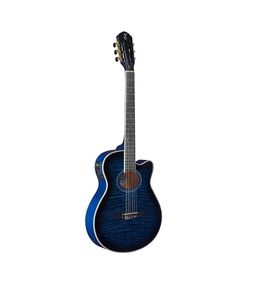 VIOLAO TAGIMA CAMBURY EQ NYLON ELETRICO FLAT CUTWAY AZUL RAJADO TBLF ...