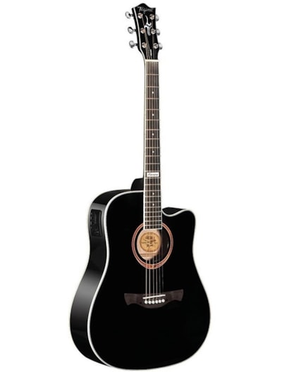 VIOLÃO TAGIMA KANSAS ELÉTRICO ATIVO AÇO PRETO COM AFINADOR