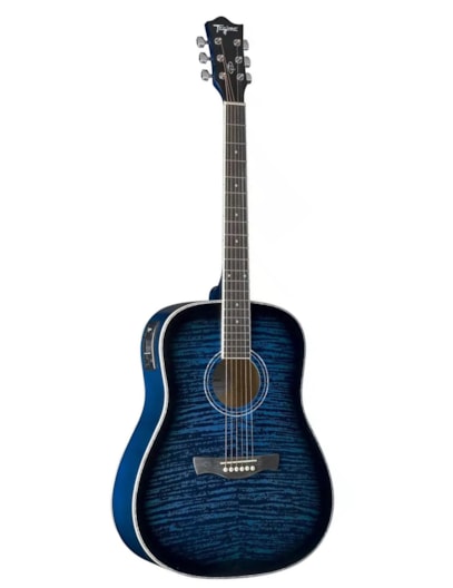 VIOLAO TAGIMA MARAGOGY EQ ELETRICO FOLK ACO DREADNOUGHT AZUL RAJADO TBLF