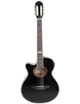 VIOLÃO TAGIMA VEGAS ELETRICO ATIVO NYLON CANHOTO PRETO C/AFINADOR