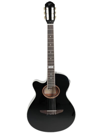 VIOLÃO TAGIMA VEGAS ELETRICO ATIVO NYLON CANHOTO PRETO C/AFINADOR