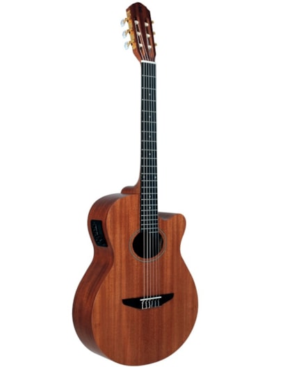 VIOLÃO TAGIMA VEGAS ELETRICO ATIVO NYLON NATURAL MAHOGANY NM C/AFINADOR